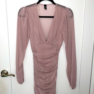 Baby pink sparkly cinch dress